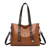 Large Capacity Retro Tote Bag Solid Color Casual Women's Shoulder Bag Mother Bag