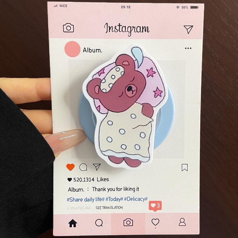 Cute Cartoon Bear & Cat Magsafe Retractable Magnetic Phone Holder with Strong Air Cushion.