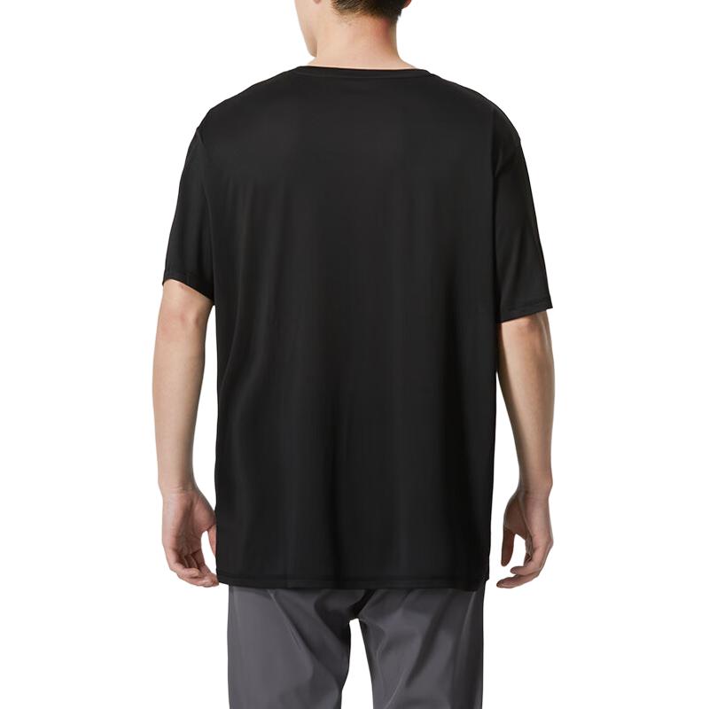 Puma Simple Breathable Outdoor Casual Sports Solid Color Round Neck Short Sleeve T-Shirt Men Tops Black 587212-01