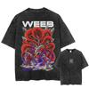 Harajuku Streetwear Washed TShirt Japanese Anime Naruto Tshirt Double Sided Cotton Tees Tops Men Short Sleeve Vintage Tshirt