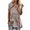 Womens Casual Short Sleeve T-Shirt With Starry Sky Digital Print Loose Fit Long Length Top 2025