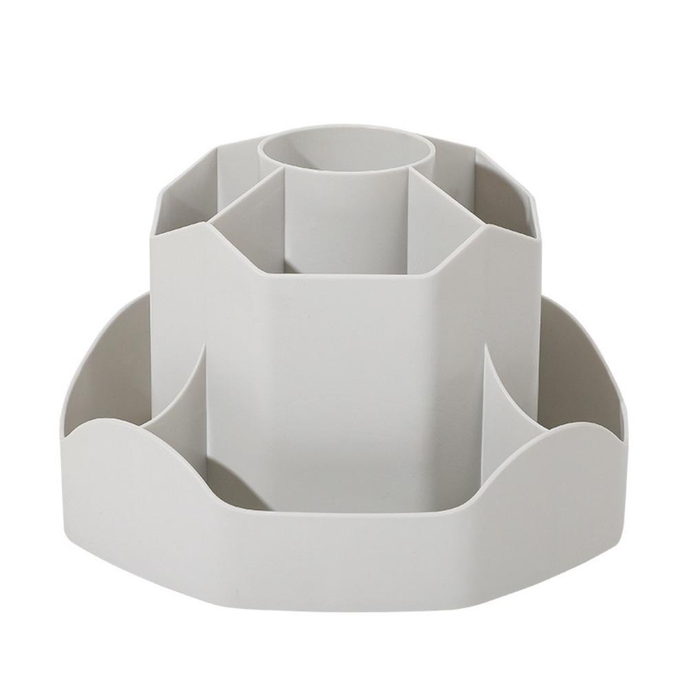 

Вращающийся держатель для ручек большой вместимости, вращающаяся на 360° подставка для ручек, хранение кистей для макияжа серый