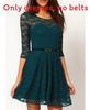 Elegant Lace Dress With Long Sleeves And Round Neck For Casual Spring Summer Wear