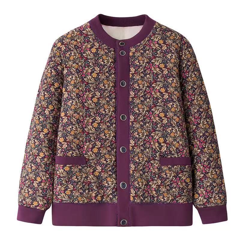 Women's Winter Camel Cotton Jacket for Middle-aged and Elderly: Plus Size, Warm, Fleece-Lined Coat for Mothers and Grandmas