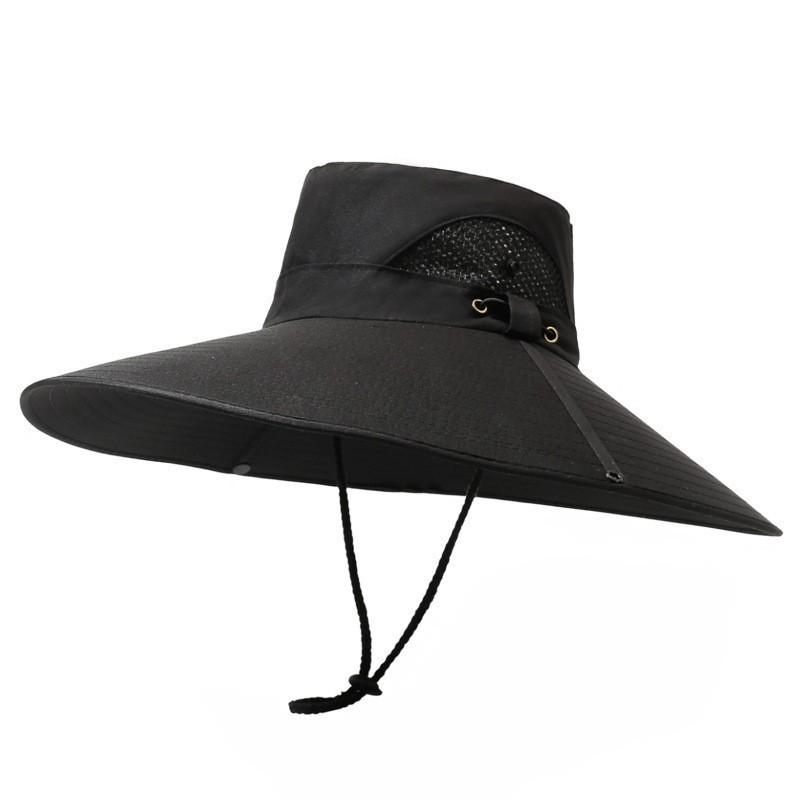 Spring and Summer New Men's Cm Sun Hat Bucket Hat Outdoor Sun Protection Hat Breathable Big Eaves Hat Climbing Hat Fishing