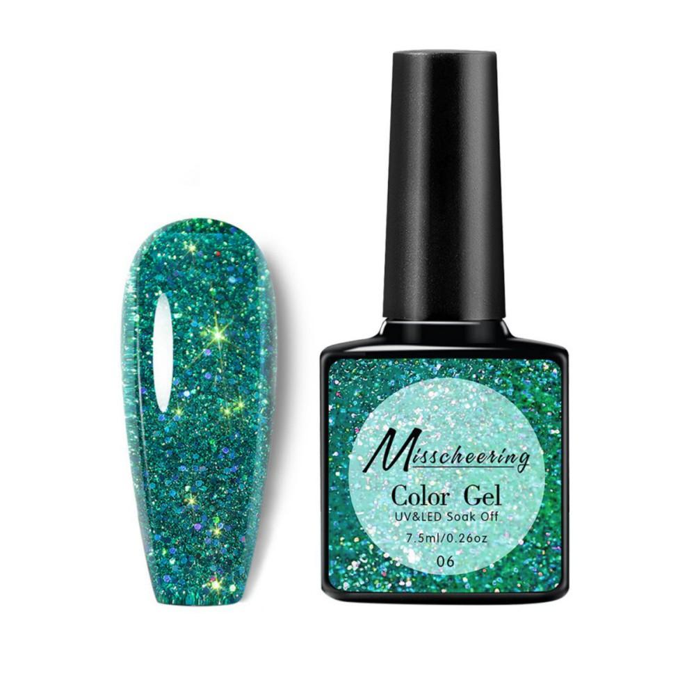 

Лазерный цветной гель для ногтей с блестками, УФ-светодиодный цветной гель-лак для ногтей