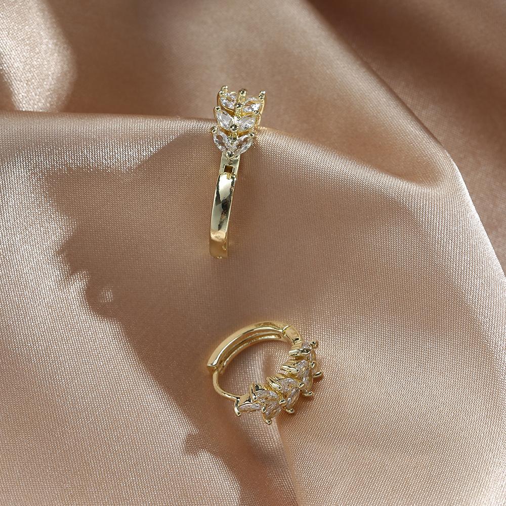 Simple Metal Earrings For Women, French Personalized Accessories, Versatile Earrings, Zircon Earrings, Ear Buckles.