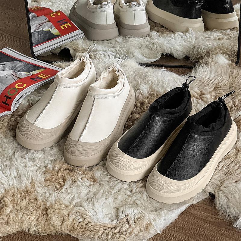 3666 Winter Waterproof Snow Boots for Men and Women Couples Thick-soled Heightened Piled Thickened Low-top Cotton Shoes Men's Shoes