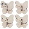 Polished Wood Adhesive Hook 4PCS Butterfly Rotating Hook, with 3 Swivel No Drill Peel And Stick Hooks Wall Space Saving for Bathroom Kitchen