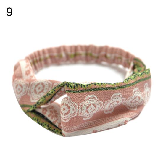 Fashion Women Chiffon Elastic Twist Cross Knotted Headband Hair Band Yoga Turban