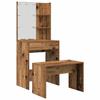 VidaXL Ensemble de coiffeuse avec LED vieux bois bois d'ingénierie, coiffeuse, table de maquillage, bureau de maquillage, 3329187