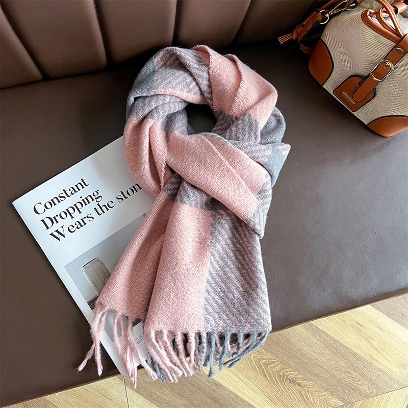 

180*30cm Winter Scarf Women Classic Lattice Pashmina Scarf Soft Female Cashmere Scarves Shawls Handkerchief Poncho Echarpe Stole 30x180 cm