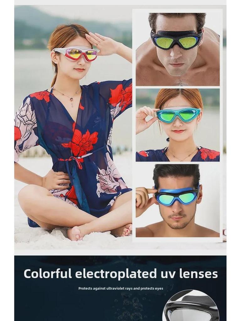 Liku HD Anti-Fog Waterproof Myopia Swimming Goggles - Non-Binding, Unisex, Electroplated.