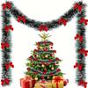 60/2m Christmas Tinsel Garland Green Wreath Madder Flower Ribbons Xmas Tree Ornaments Wedding Birthday Party Home Decoration