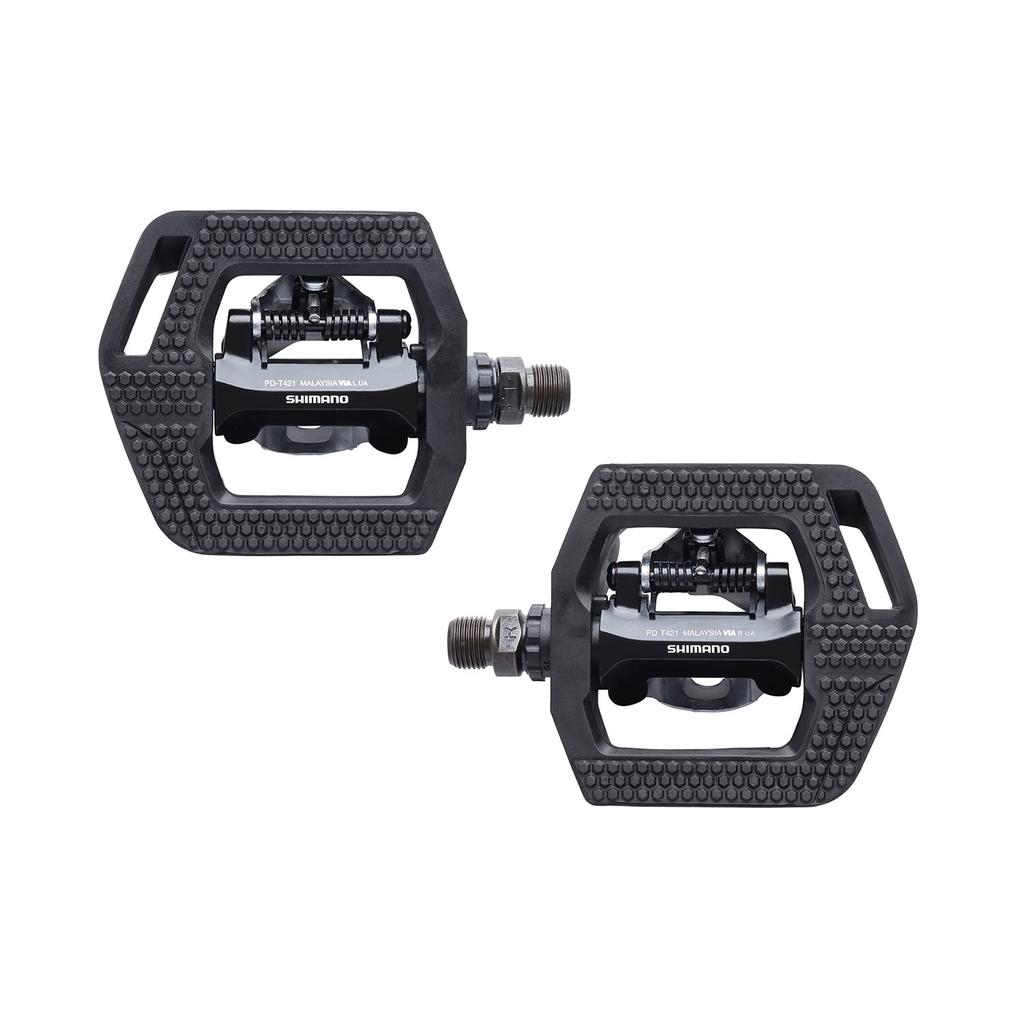 Shimano SPD Shimano Cleat Black PD-T421 Pedals, Click'r Single-Sided Binding, SM-SH56 Included, (EPDT421)