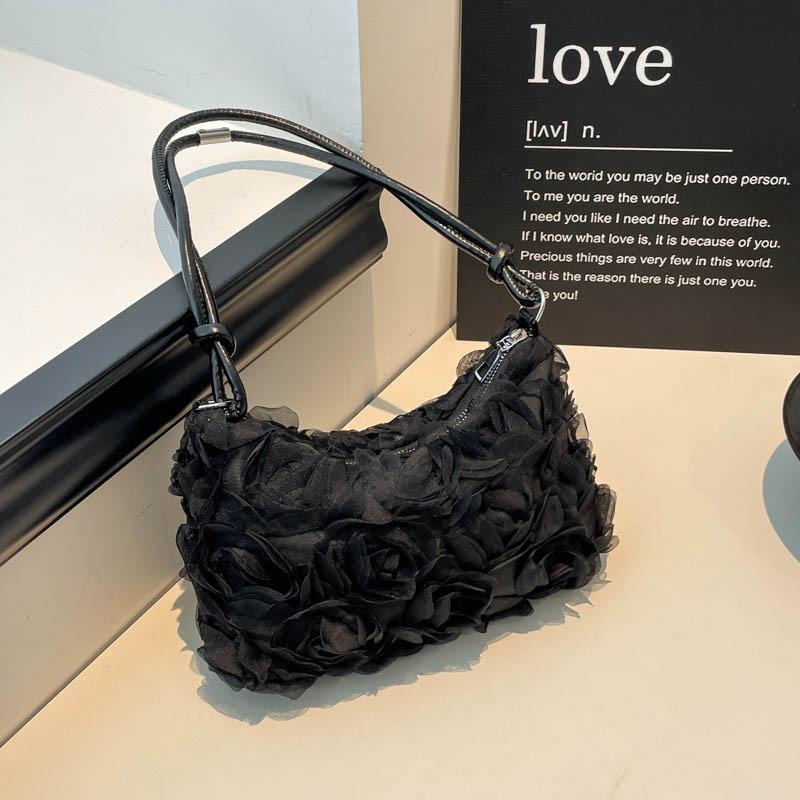 New Personalized Niche Rose Lace Dinner Bag Fashion Shoulder Bag Simple Hand Bag
