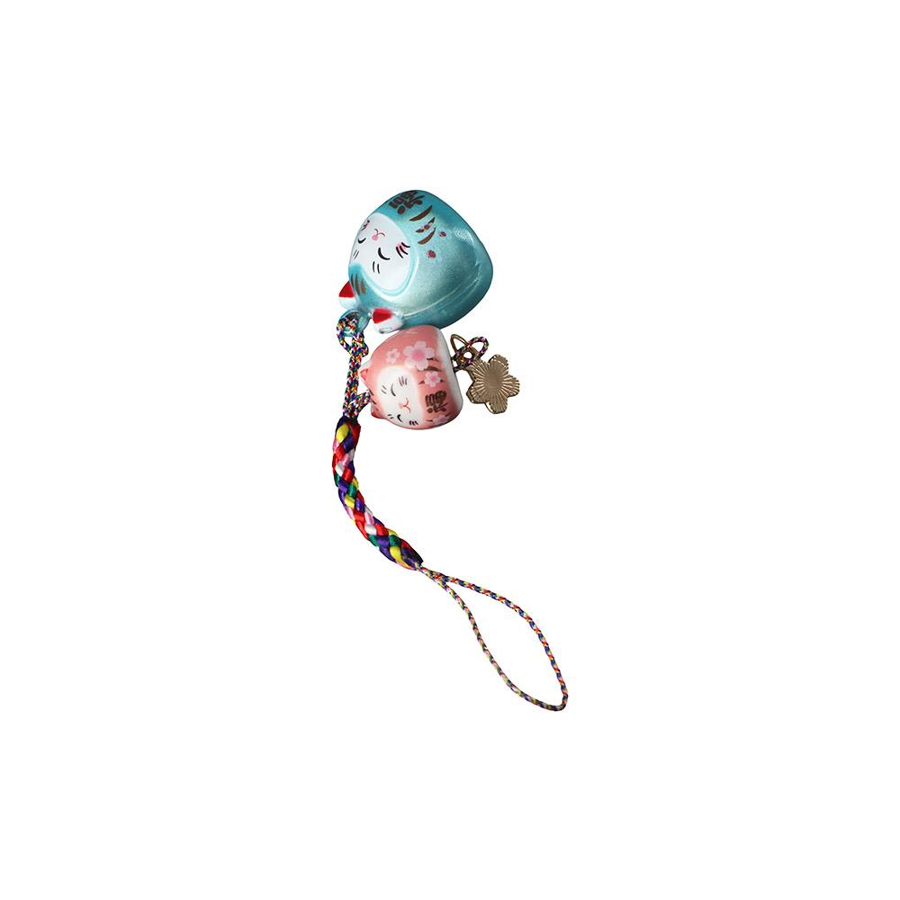 Key Holder Phone Charms Keyring Lucky Cat Keychain Sakura Cat Phone Strap Mobile Phone Lanyards