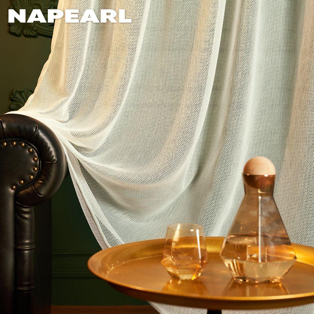1PC NAPEARL Modern White Scratch-Resistant Tulle Sheer Curtain Upgrade Fabric Window Drapes For Living Room Home Decor