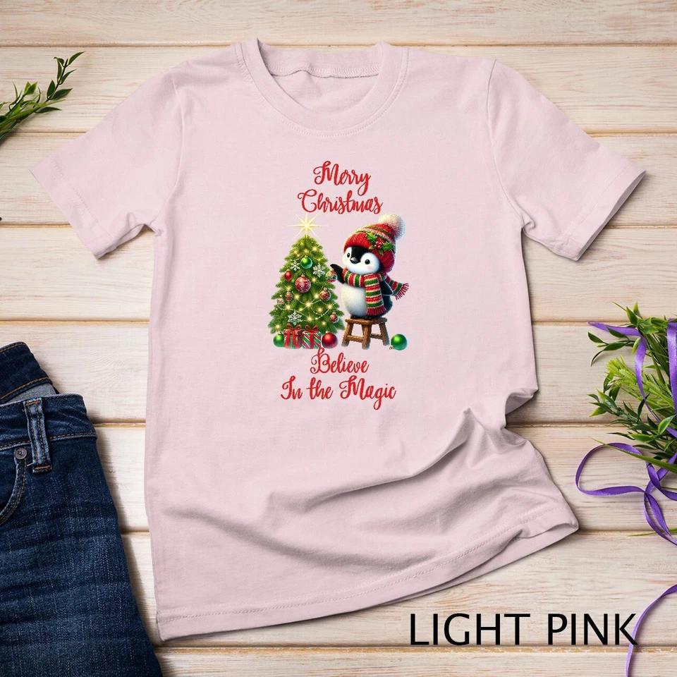 Snowy Christmas Cute Penguin #1 Funny Christmas Shirt Unisex T-shirt 9 XL