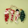 Handmade Gift Snowman Spiral Crochet Pendant DIY Crochet Santa Claus Decor  Holiday Party