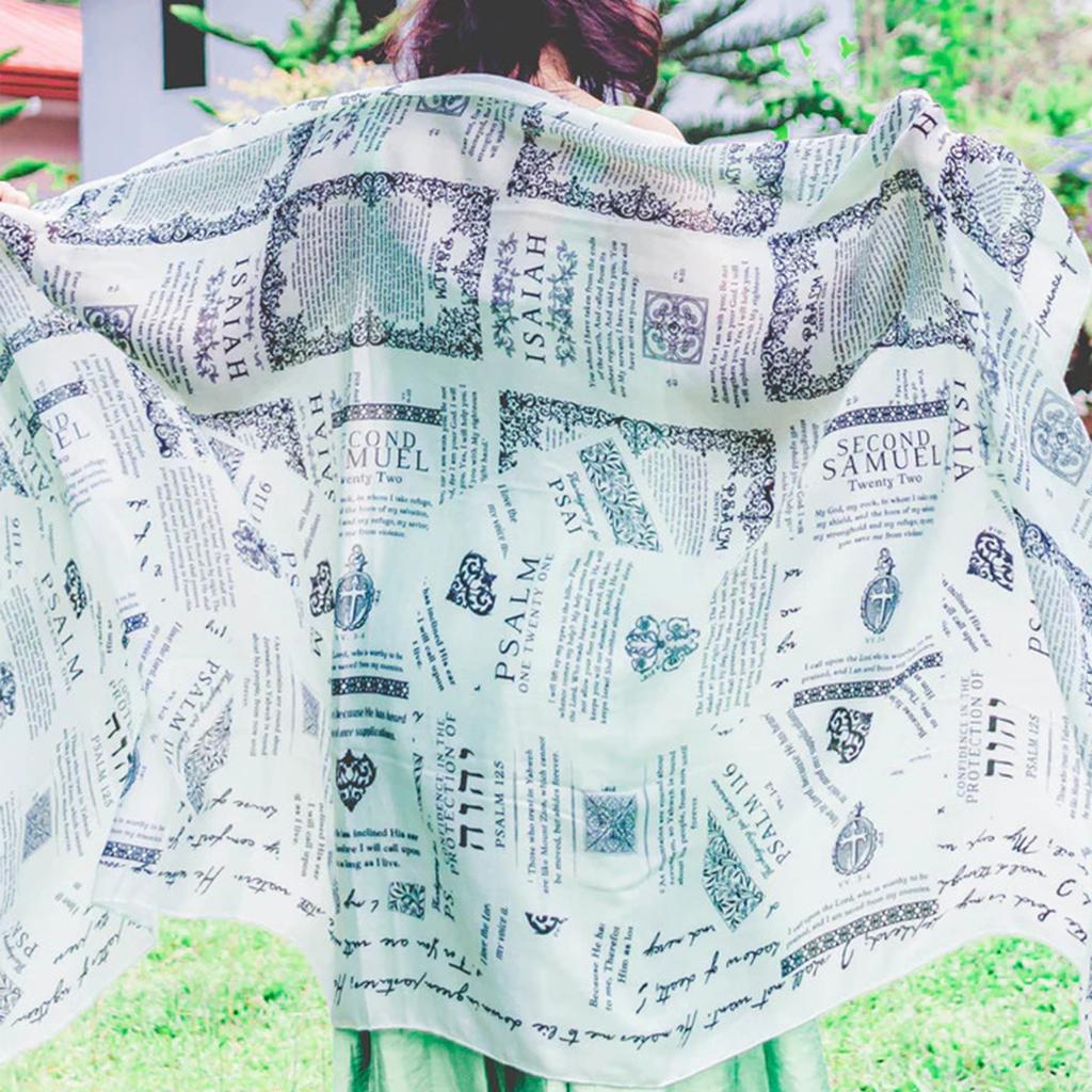 Vintage Aesthetic Scarf Christian Inspirational Bible Verse Blanket Scarf Christian Prayer Scarf for Women Teacher Mother Gifts