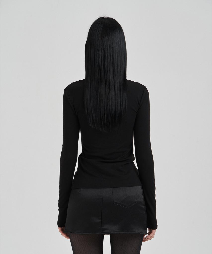 ILLIO Black Lace Layered Longsleeve Polo Shirts