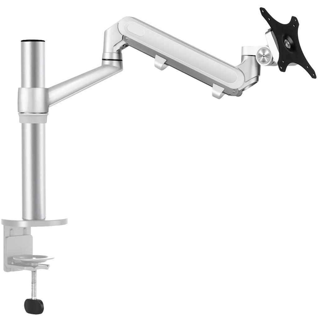 LOE LOL1 Pro Single Monitor Arm Display Stand with Gas Spring Stable Desk Mount, White x Silver