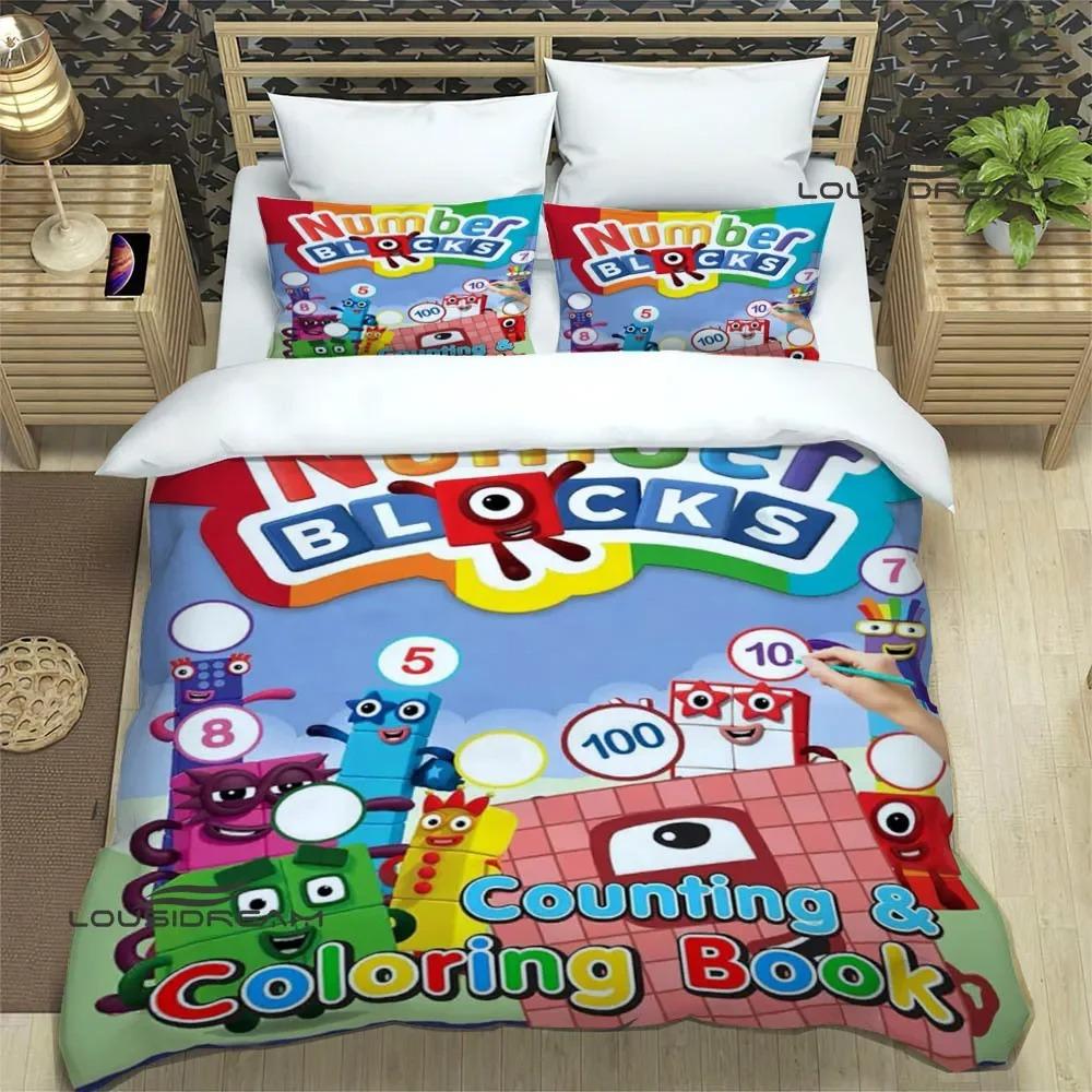 

N-Number-Blocks Cartoon Print Bedding Sets Exquisite Supplies Set Duvet Cover Bed Comforter Set Bedding Set Luxury Birthday Gift 70x133cm 2pcs