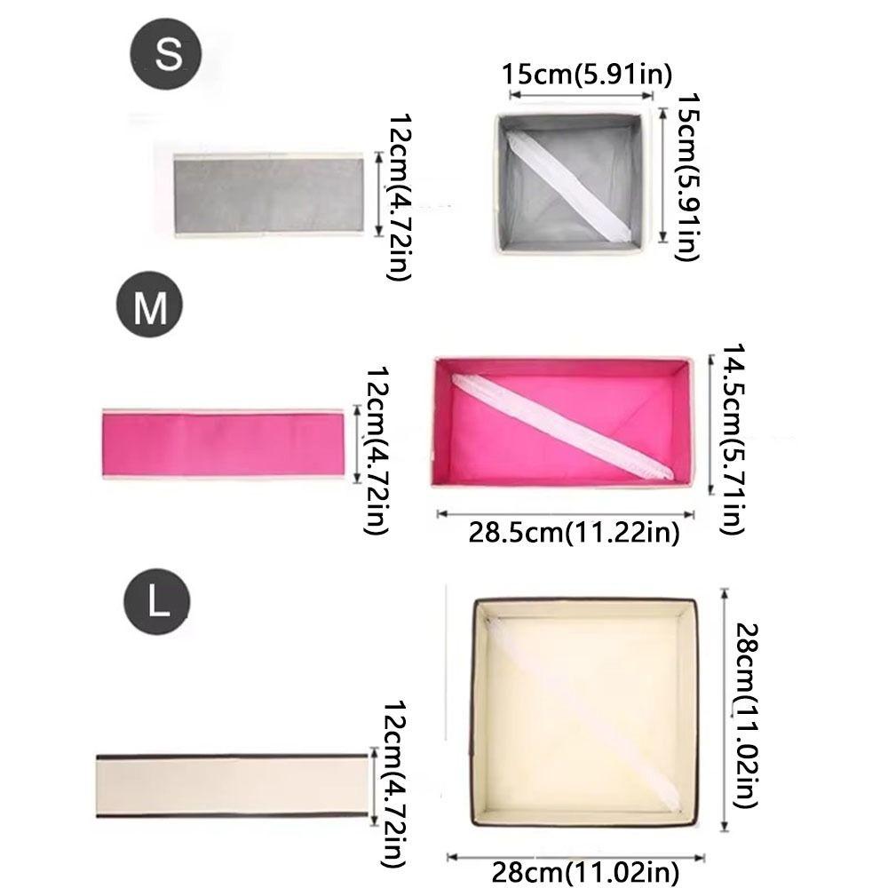 Non-Woven Underwear Storage Box Without Lid Foldable Bra Storage Boxes Space Saving Breathable Underwear Organizer
