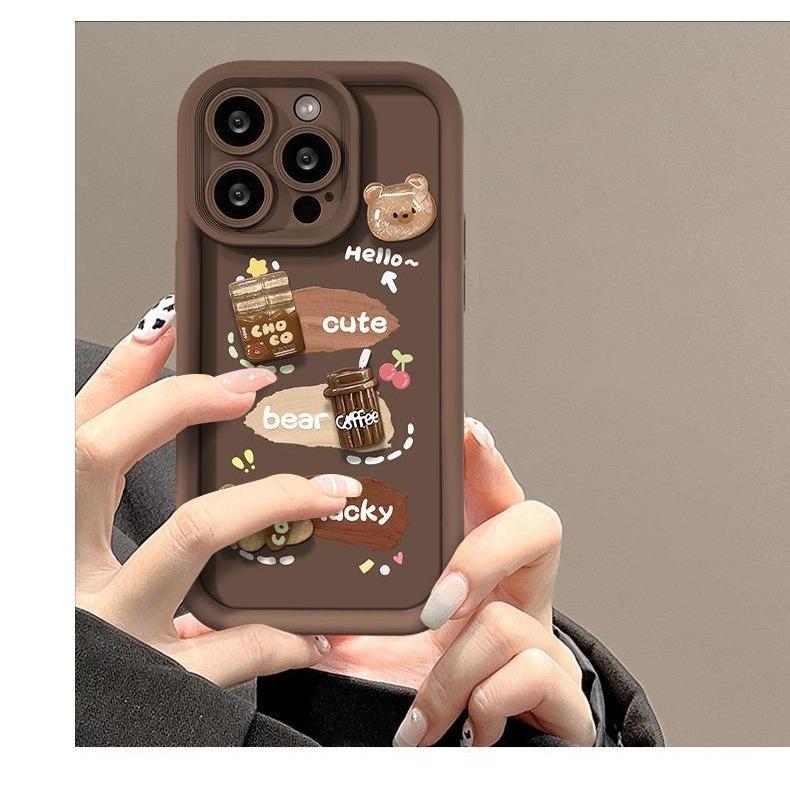 Lucky Bear Applies To Transsion INFINIX Three-dimensional Mobile Phone Case NOTE 40 Coffee Doll Personalized Protective Case