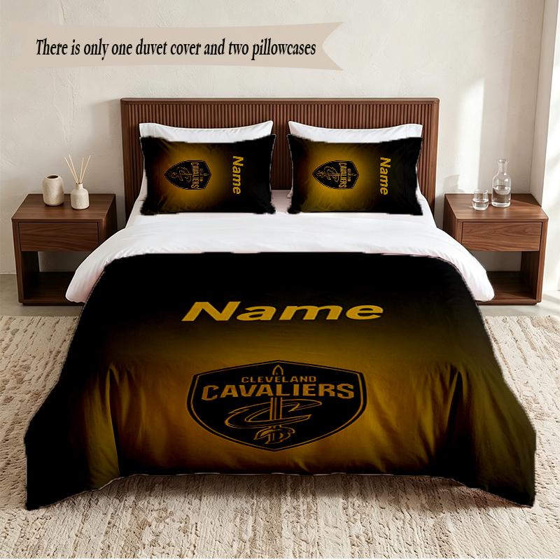 Cleveland Browns Personalized Custom Name 3‑Piece Bedding Set Soft Duvet Cover Set For Bedroom Home Decor