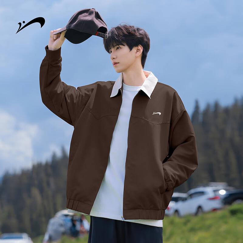 

Guirenniao Men s Spring Autumn Casual Lapel Baseball Jacket M