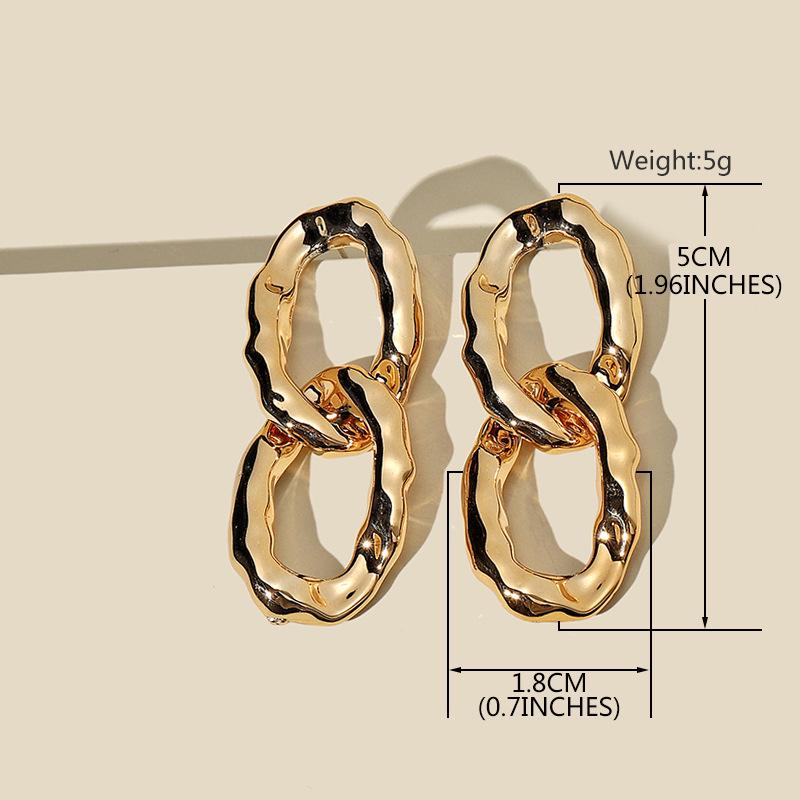 Retro Gold European & American Punk Style Women's Hoop Earrings