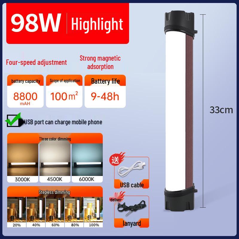 Wireless LED Rechargeable Magnetic Tube Light for Outdoor and Emergency Use