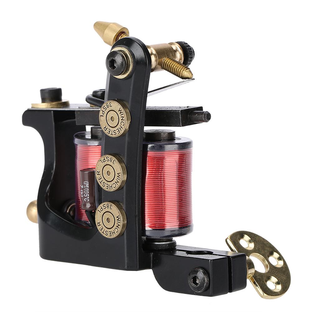 10 Wraps Professional Alloy Tattoo Machine Copper Coils Tattoo Shader Machine  Gun