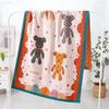 Multi-Layer Gauze Jacquard Floral Throw Blanket 80x160cm, Quick Dry Absorbent Large Cotton Bath Towel Soft Beach Towel for Couch Bed Napping Decor