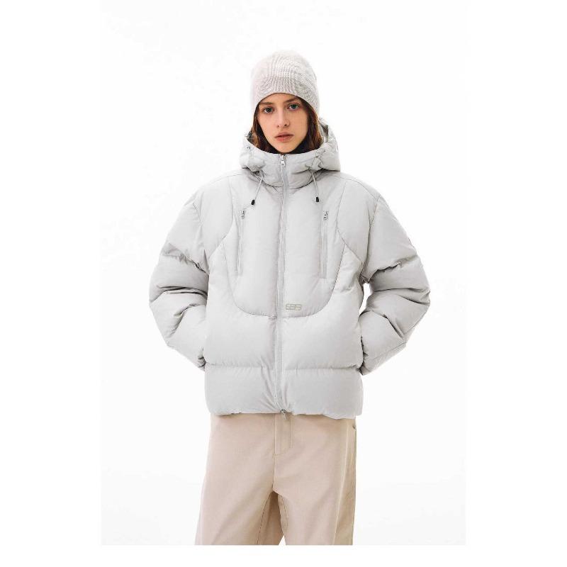 Double Pull Hooded Three-dimensional Short Couple Cotton Clothes Winter Women's New Loose Coconut White Warm Coat Men