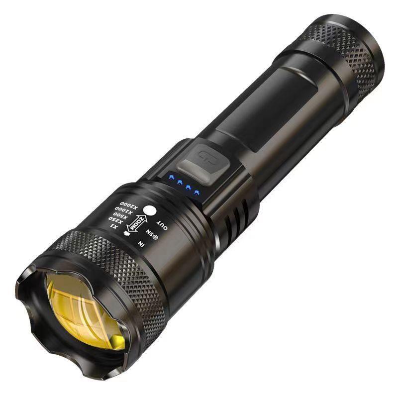 Rechargeable Long-Range Multifunctional Flashlight: Super Bright, Strong Light, Zoom, Long Battery Life for Outdoor Use