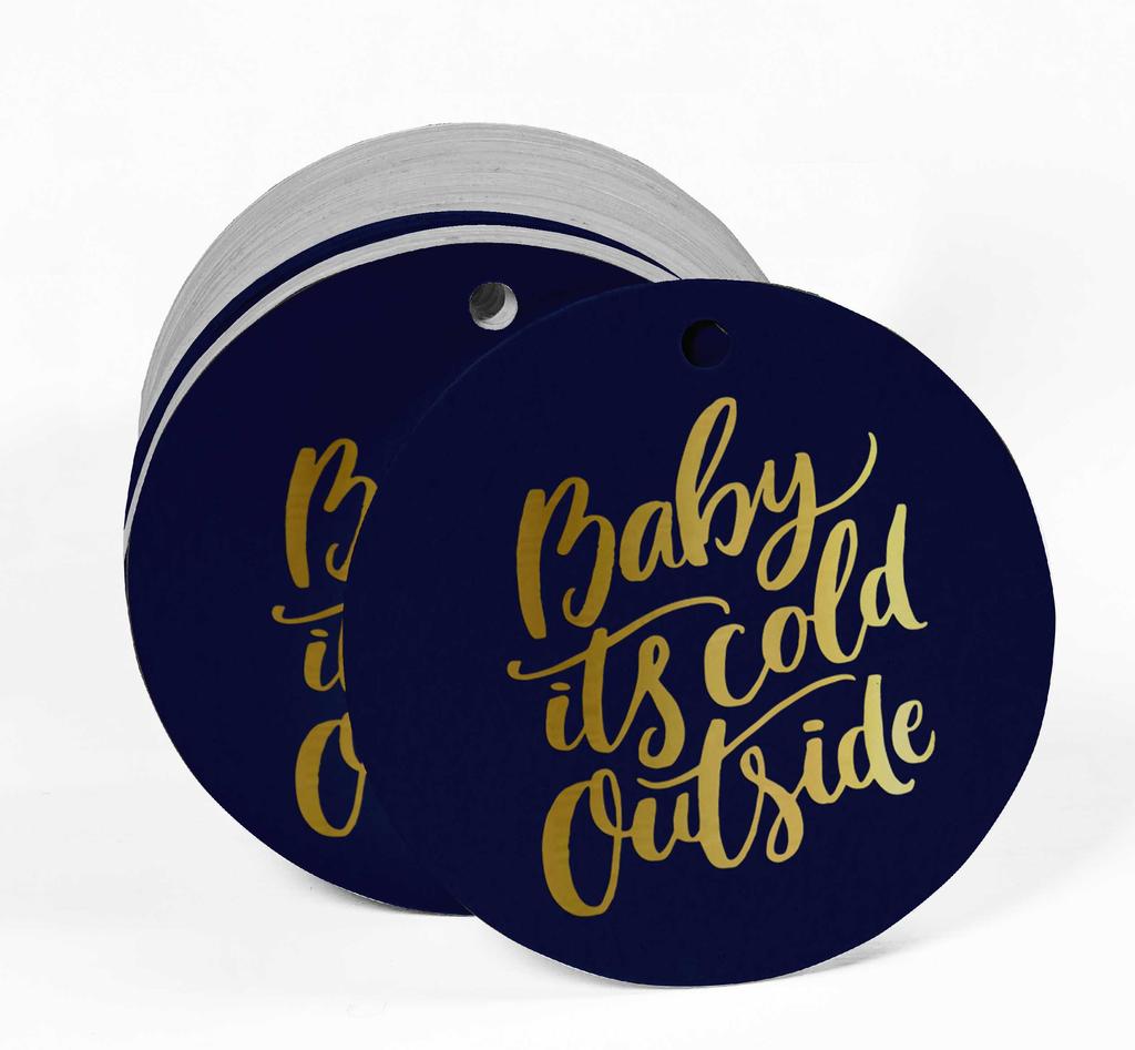 Inkdotpot Real Gold Foil Baby It's Cold Outside Baby Shower Tags Favor Hang Paper Tags 100