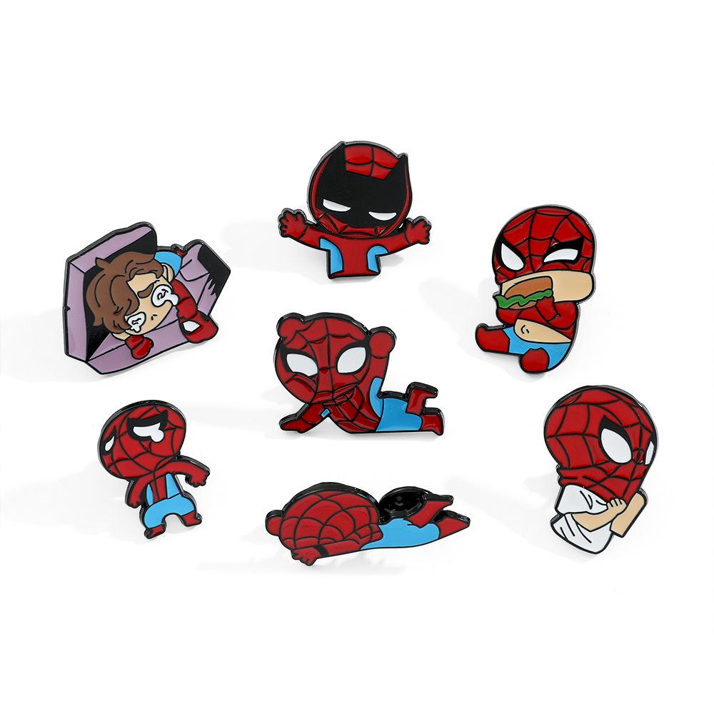 Cartoon adorable Square Trousers Enamel Lapel Pins Cartoon Character Collectible Badges Adorable Children's Present Jewelry designed for Backpacks