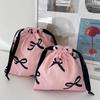 Ins Korean Mini Drawstring Bag Makeup Organizer Bow Drawstring Bags Small Cloth Bag Jewelry Dust Bag Coin Purse Mini Handbags