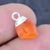 Natural Carnelian Rough Gemstone 925 Sterling Silver Jewelry Pendant 0.59" y1C29
