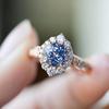 Rose Gold Sapphire Carved Ring for Women - Elegant Fashion Jewelry 2025