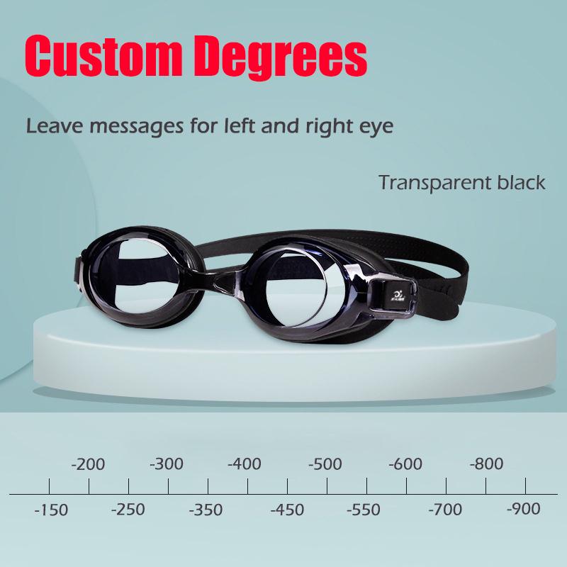 0 Až -9.0 Dospělá Myopie Plavecké Brýle Silikonové Vodotěsné Proti Zamlžování Dioptrické Plavecké Brýle Vlastní Různý Stupeň pro Levé a Pravé Oko