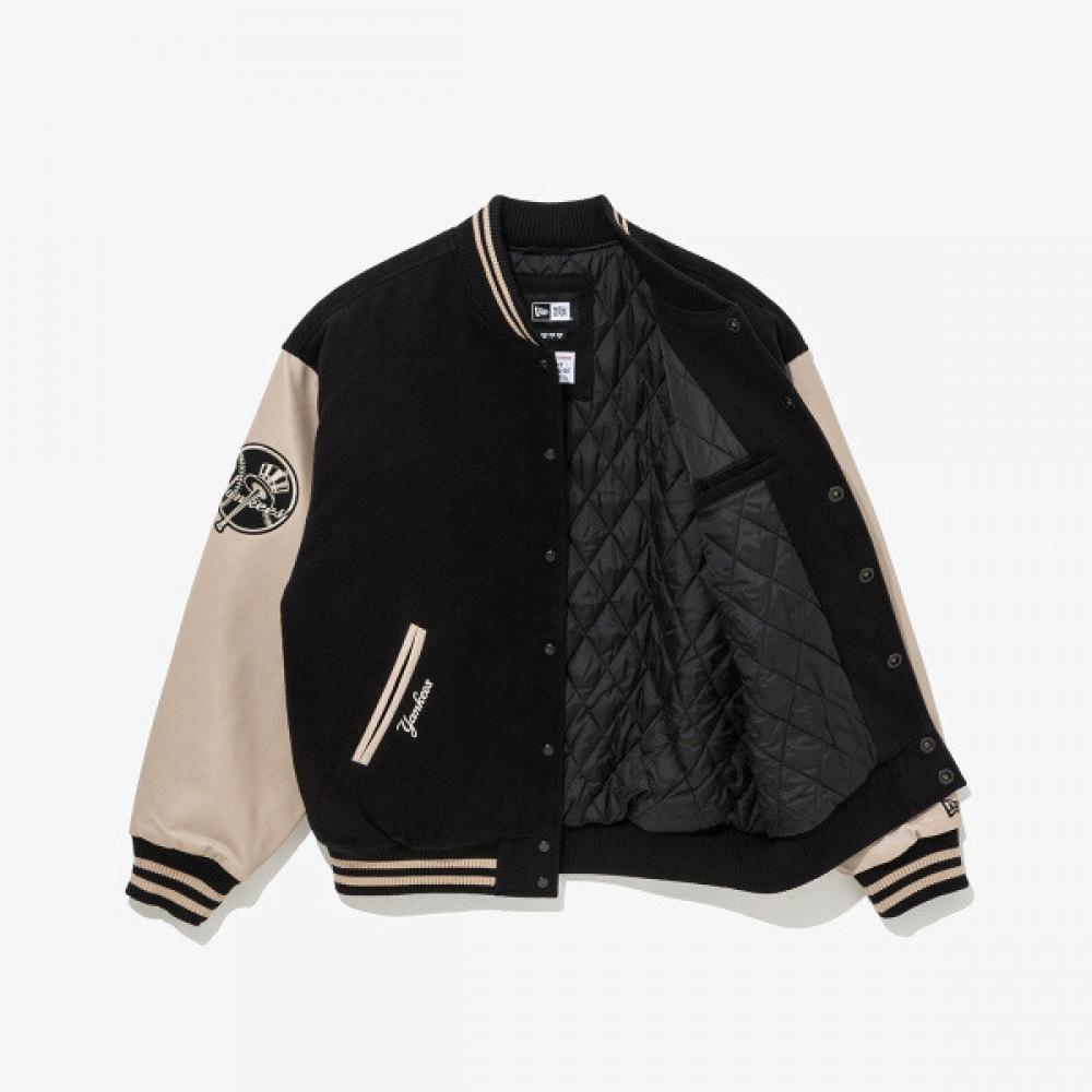 New Era Mlb New York Yankees Patched Varsity Jacket Black 14742026