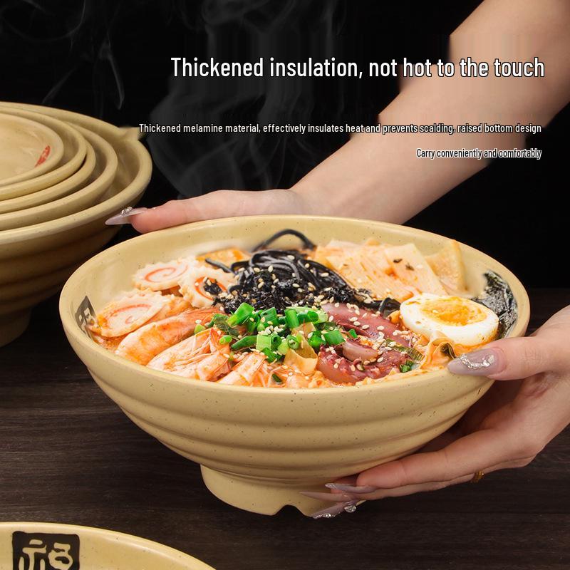 Spicy Hot Ramen Noodle Bowl, Melamine Imitation Porcelain, Special Lo Snail Rice, Beef Flavor