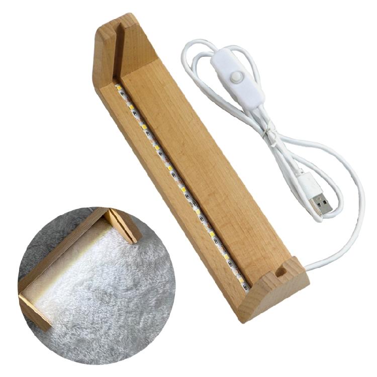 

Wooden U-shaped LED Light Base Pedestal with USB-Cable Warm Light Lighted Stand 5 inches