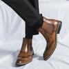 Fashion 2025 Fashion Chelsea Mens Boots Luxury Shoes Brogue Designers Soft Leather Ankle Boots British Style Men's Boots Brand Footwear