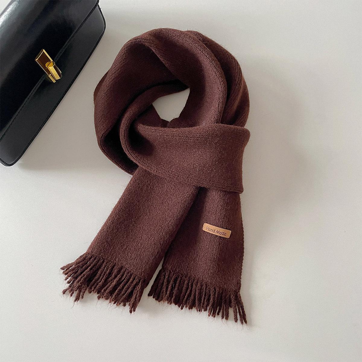 Damen Herren Imitation Kaschmir Warme Quasten Schals Für Koreanischen Herbst Winter Einfarbiger Schal Hijab Designer Schal Wickel Stolen Schal 21x166cm gray