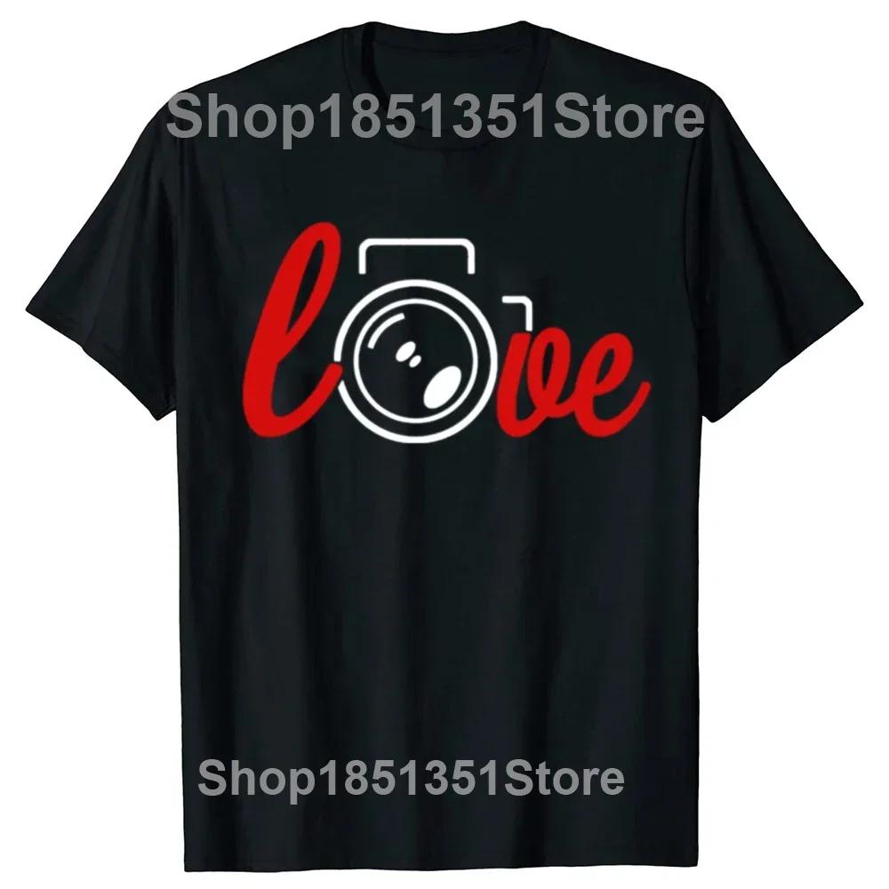 Funny Photographer HeartBeat Photography Camera T Shirts Summer Style Graphic Cotton Streetwear Short Sleeve Gifts Tshirt Men